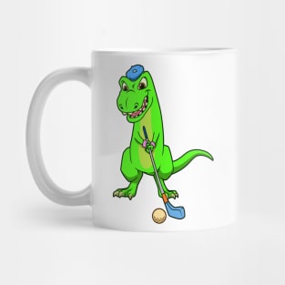 Cartoon dinosaur playing golf - golfer Mug